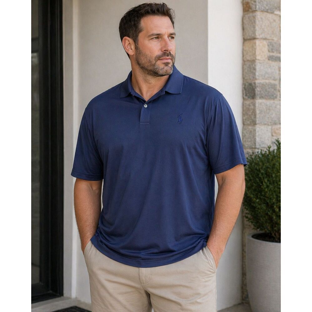 Polo Ralph Lauren Performance B&t Rcyld Perf Solid Polo Mens Navy Blue 2XB Big